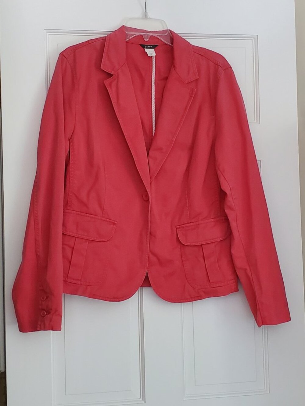 J Crew 100% Cotton Single Button Collared Jacket Blazer